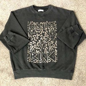 Gently worn faded black Anine Bing crewneck sweatshirt